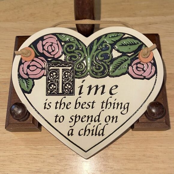 Handcrafted Ceramic heart plaque NWOT - Picture 1 of 3